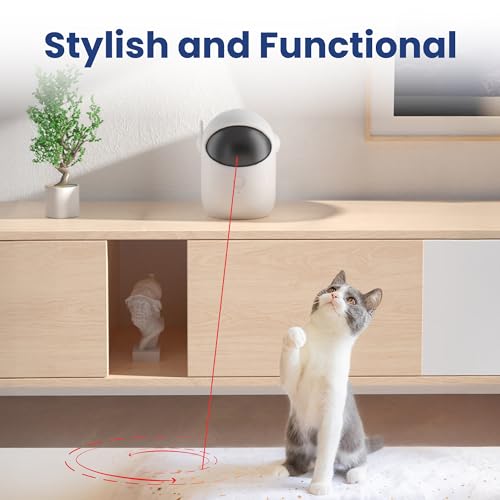 PAWSPIK Automatic Laser Cat Toy, Rechargeable Interactive Cat Toy, White - Image 5