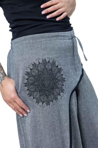 Pantalon Ethnique Unisexe Yoginight en Coton Gris Ajustable - 3