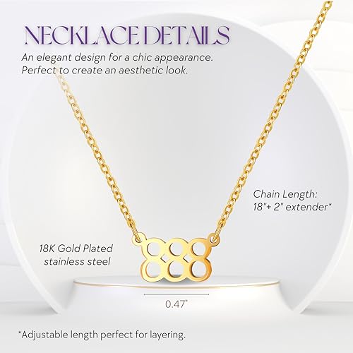 Dainty Angel Numbers Necklace – Numerology Pendant for Guidance, Inspiration, Manifestation & Law of Attraction – Waterproof Gold Necklace for Women – Non-Tarnish Jewelry – Meaningful Gift for Women3
