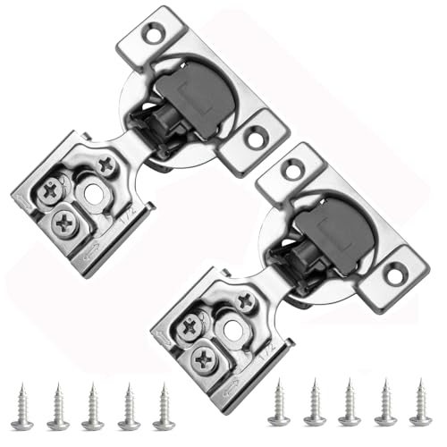 Redunest 1/2 Inch Overlay Soft Close Cabinet Hinges, 2 Pack Slow Soft Close Hinges for Kitchen...