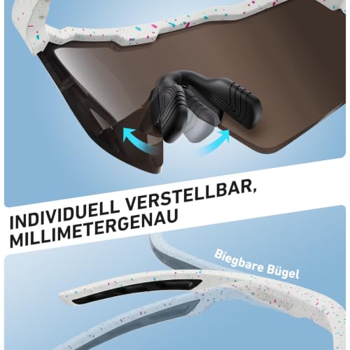HAAYOT Schnelle Brille, Sportbrille, Fahrradbrille für Herren und Damen – 24g leichter TR-90-Rahmen, polarisiert und UV400… – Ansicht 5