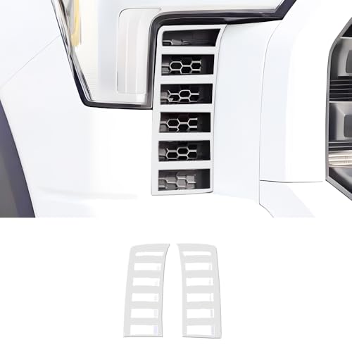 MYCNLEE Automobile Accessories Automotive Front Air Vent Inlet Cover Trim Fit for Toyota Tundra 2025 2024 2023 2022 (Chrome Silver) ABS 2PCS