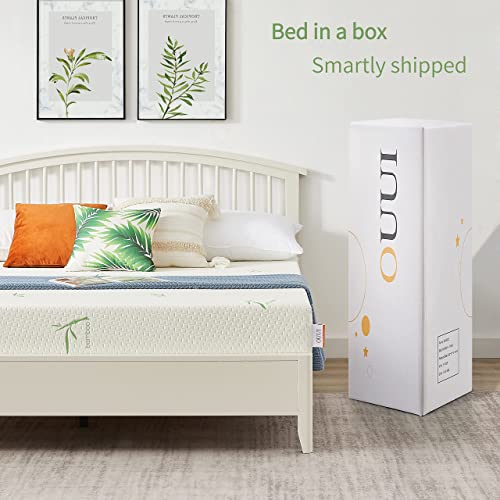 Ouui Full Size Mattress, 5 Inch Gel Memory Foam Mattress For Cool Sleep Pressure Relief Bamboo Breathable Cover Medium Firm Full Mattress In A Box, White, Certipur-Us Certified #TOP6