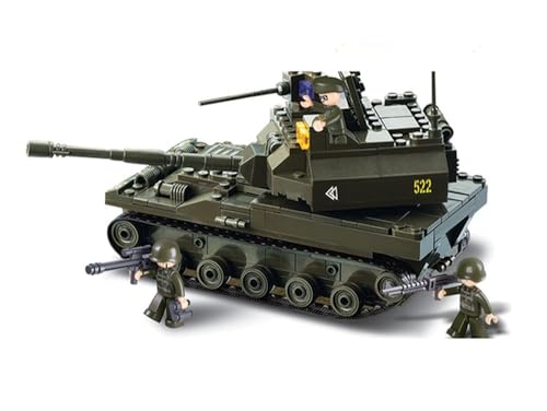 Sluban Klemmbausteine Panzer I (258 Teile), Spielset, Steckbausteine, mit Spielfigur, für Kinder ab 4 Jahren, Mehrfarbig