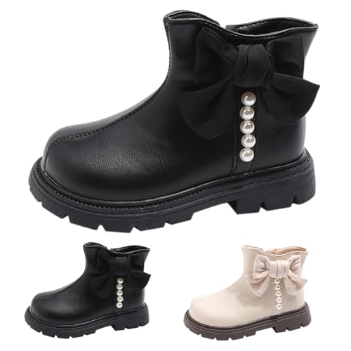 Kids Girls Pearl Bowknot Princess Dress Boots Soft Sole Anti Slip Fashion Cute Birthday Wedding Shoes with Zipper2