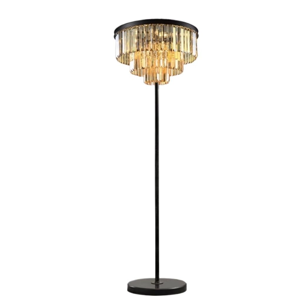 CVdrtyED Standing Lamp Metal Floor Lamp with Crystal Lampshade Modern Standing Lamps with Marble Base Light Bedroom Living Room(C)