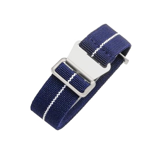 18 20 22mm �i�C�����X�g���b�v Samsung Galaxy Watches 3�Ή� Amazfit Watch Troops �p���V���[�g�o�b�N�p�b�N �E�H�b�`�o���h�Ή�(Deep Blue White,22MM_GOLD BUCKLE)