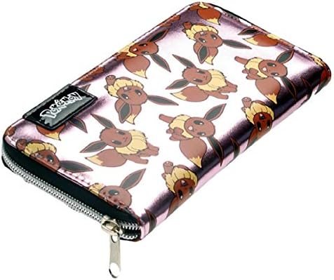 Pokemon Eevee All Over Print Zip Around Womens Hand Purse Clutch Wallet
