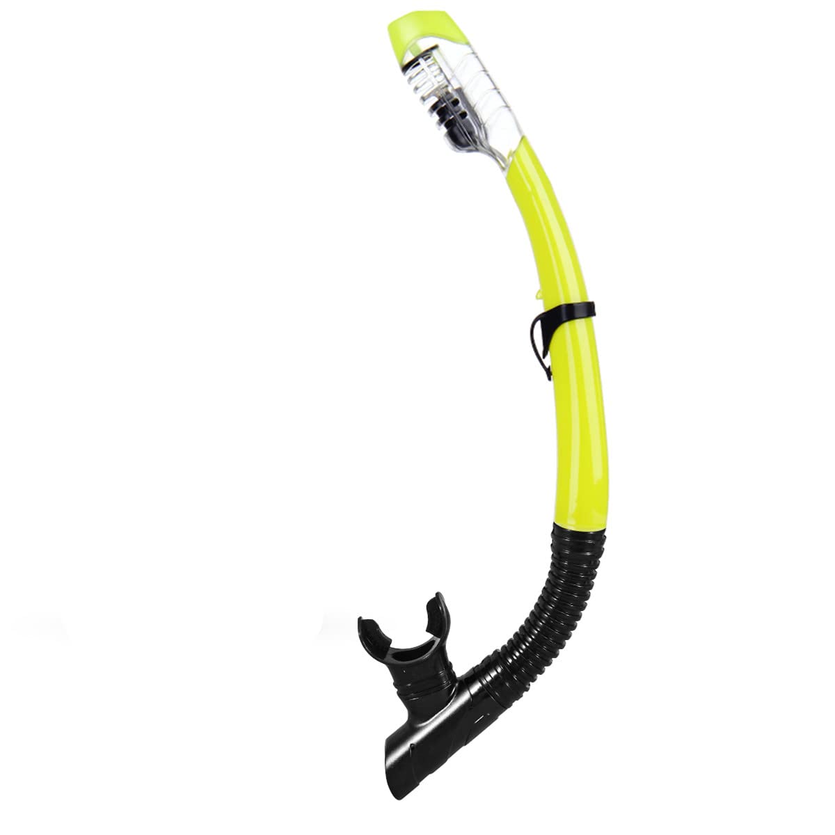 AQUA A DIVE SPORTSDry Snorkel Easy Breath Diving Snorkel for Snorkeling Scuba Diving Freediving Swimming with Top Dry Valve and Food Grade Silicone Mouthpiece for Adult Youth (SN115-1 Yellow)