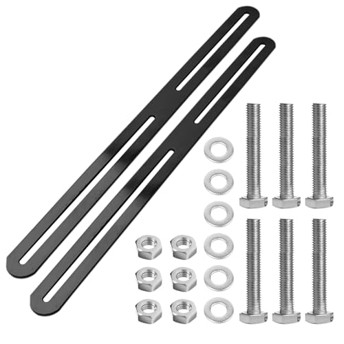 ALI2 Befestigungsset für Zaunbriefkasten 24x360mm,2 Stück Zaunbefestigung,Briefkasten Befestigung Zaun Edelstähle,Briefkasten Zaunmontage Set,Briefkasten Befestigung Halterung (Schwarz, 24x360mm)