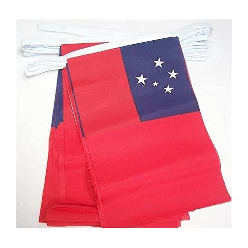 Image of AZ FLAG Samoa 6 meters BUNTING Flag 20 flags 9'' x 6'' - Samoan STRING flags 15 x 21 cm