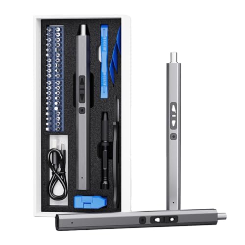 Destornillador eléctrico inalámbrico recargable de 28 piezas, mango ergonómico, diseño compacto para mantenimiento de electrónica, proyectos de bricolaje, destornillador eléctrico con estuche de