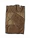 Open Knuckle Fingerless Brown Leather Motorcycle Gloves Large