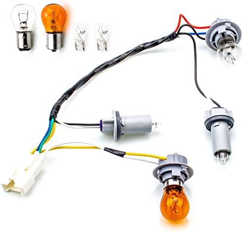 HOPUT 92450-3Q000 92450 3q000 Tail Lamp Holder and Wiring with 8 Halogen Bulbs, Compatible with Hyundai Sonata 2011 2012 2013 2014, Exterior, Rear (Pack of 1)