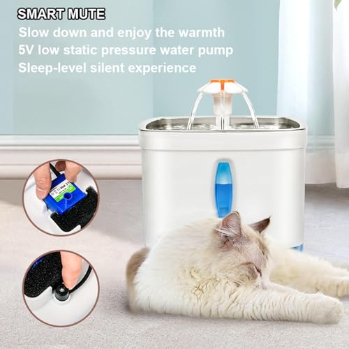 Fuente automática para gatos de acero inoxidable 2.5L miniatura 4
