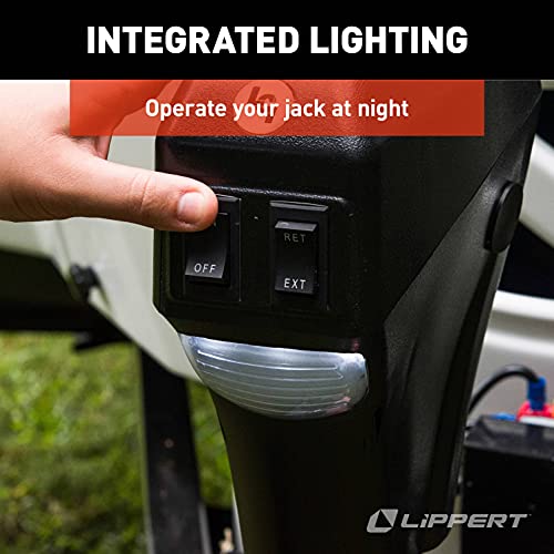 Lippert Power Tongue Jack Electric Trailer A-Frame, 3,500 lbs. 18-Inch Stroke, 5.4-Inch Foot Pad, Durable Textured Casing, Emergency Manual Crank Override, 10.75" Retracted, 28.75" Extended - 285318 by Lippert Components - Image 6