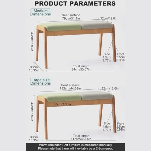 Banco tapizado de madera gris 112cm para vestíbulo y comedor chic 3