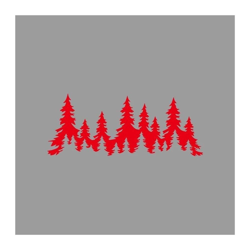 Pine Tree Forest Car Sticker Vinyl Decal for Auto Window Door(Red,M)