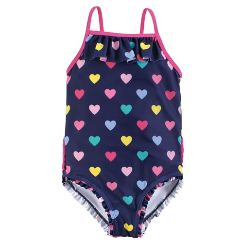 Maillot de bain fille Hudson Baby 5T bleu marine à cœurs pour plage et piscine
