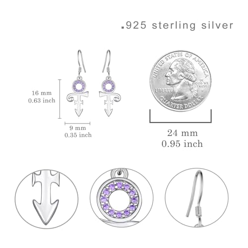 Prince Symbol Earrings 925 Sterling Silver Prince Symbol Jewelry Gifts for Music Fans Women Prince Souvenir Accessories4
