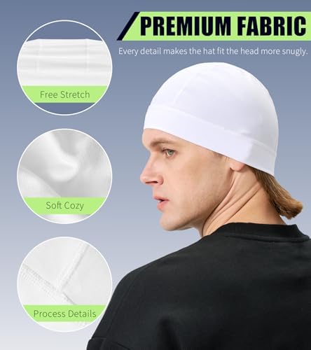 Hovyjumz Cotton Skull Cap Breathable Helmet Liner Sleep Hat for Men Women - 3