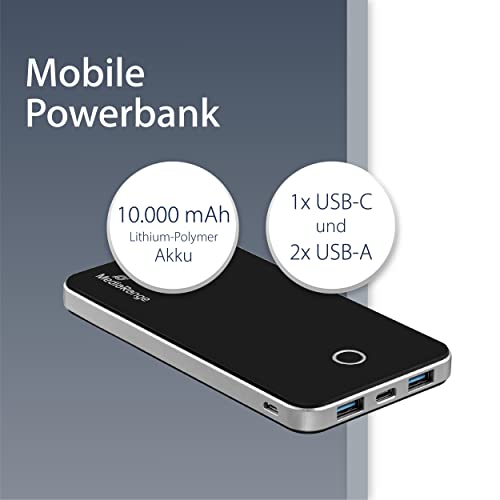 Batería externa portátil tipo C y Micro USB de 10000mAh compacta para móvil 3