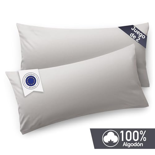 Miniatura 2 de Blumtal Funda Almohada 40x60 Cm - 100 Algodón Suave - Gris Claro - Juego De 2 Fundas De Cojín 60x40- Fundas De Cojín Con Certificado Oeko-Tex, Para Almohadas Y Cojines
