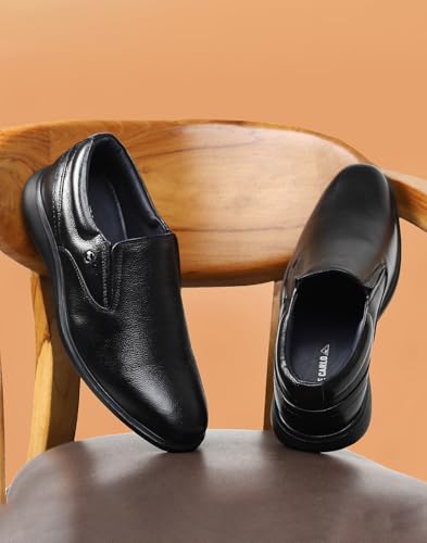 Image of Monte Carlo Mens Solid Slip on Genuine Leather Casual Shoes (201813FW)