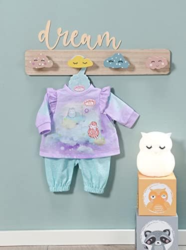 Baby Annabell Sweet Dreams Nightwear - To Fit 43cm Baby Annabell Dolls - Cute Pyjama Set Includes Top, Trousers and clothes hanger - Suitable for children aged 3+ years - 706695 Multicolor