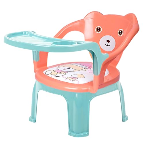 Image of Baby Bucket Baby Chair, with Tray Strong and Durable Plastic Chair for Baby /Plastic School Study Chair /Feeding Chair for Kids, Portable High Chair for Kids Up to 30 Kgs - (Peach & Green)
