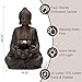 Glitzhome Buddha Fountain with Pump & LED Light, 2 Tier Zen Style Meditating Buddha Water Fountain Outdoor Fountains and Waterfalls Outdoor Buddha Statues for Garden Patio Backyard 28.25
