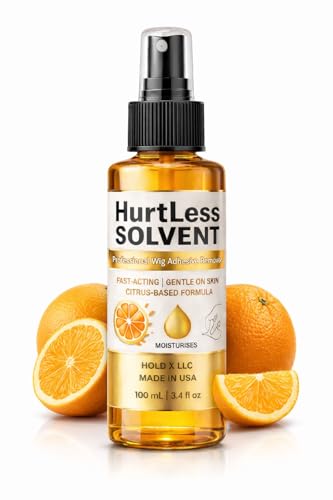 HURTLESS Wig Glue Remover Spray 3.4 Oz/100 ML Tape in Hair Extensions Remover Solvent Fast-Acting Front Lace & Wig Adhesive Remover Removes Glue Residue Citrus Oil Formula Gentle & Safe on Skin