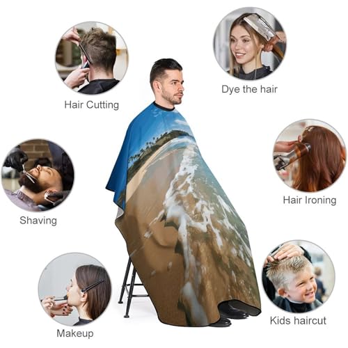 Capa para corte de cabello Clear Sky Wave Beach unisex miniatura 3
