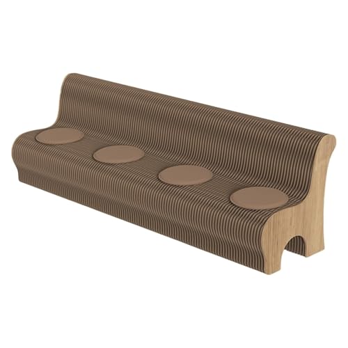 FLYXADQ ペーパーベンチ 折りたたみ ペーパースツール ペーパーソファ クラフト紙スツール アコーディオン 椅子 丸いクッション付き背もたれソファスツール 撥水加工 段ボール 椅子 長さ調節可能 アコーディオン 折りたたみ式 伸縮ベンチ 紙製 スツー