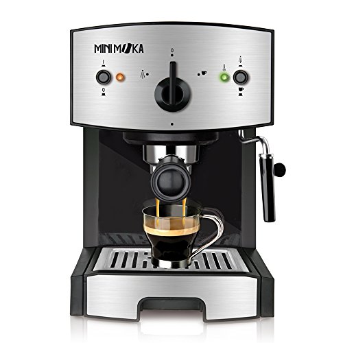 Mini Moka CM-1675 Cafetera Espreso 15 Bar / 1050 W / 1,25 L, 5.283441 cups, Acero inoxidable