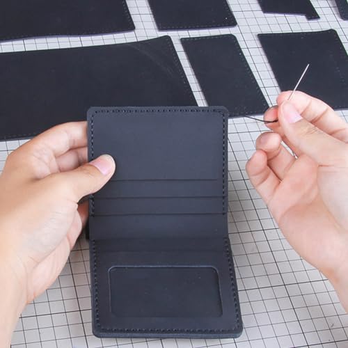 ANATTASOUL DIY Wallet Kits for Men Trendy Credit Card Wallet Kit Set DIY Men's Classic Craft Tools Billfold Kit Handmade Wallet Gifts for Dad Friends Boyfriends Uncles Family3