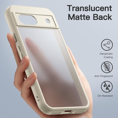 Image of JETech Matte Cover Case for Google Pixel 8a 6.1-Inch 2024, Frosted Translucent Back Protective Slim Phone Cover, Anti-Fingerprints (Beige)