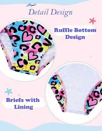 Image of Little Girls Two Piece Mermaid Bikini Set Ruffle Adjustable Summer Beach Bathing Swimsuit 3-7 Years for Kids