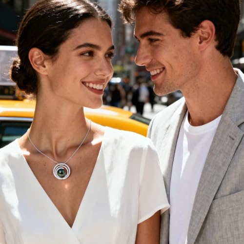 Genuine Tahitian Black Pearl Necklace for Women, 9-11mm AAAA Seawater Pearl with Sterling Silver Moissanite Pendant, Jewelry Gift for Wife, Mom, Girlfriend, Wedding Anniversary, Birthday, Christmas2