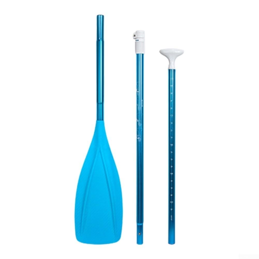 Pagaia a 3 sezioni per kayak in alluminio leggero a 3 sezioni | Lunghezza regolabile 160-210 cm, nylon, asta in alluminio, finitura blu, design a testa singola