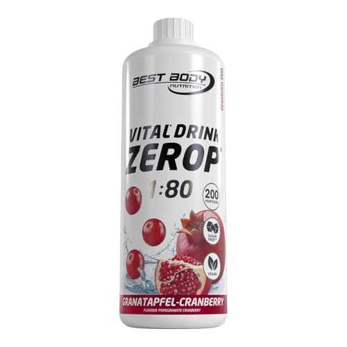 Best Body Nutrition Vital Drink ZEROP&reg; - Granatapfel-Cranberry, Original Getr&auml;nkekonzentrat - Sirup - zuckerfrei, 1:80 ergibt 80 Liter Fertiggetr&auml;nk, 1000 ml