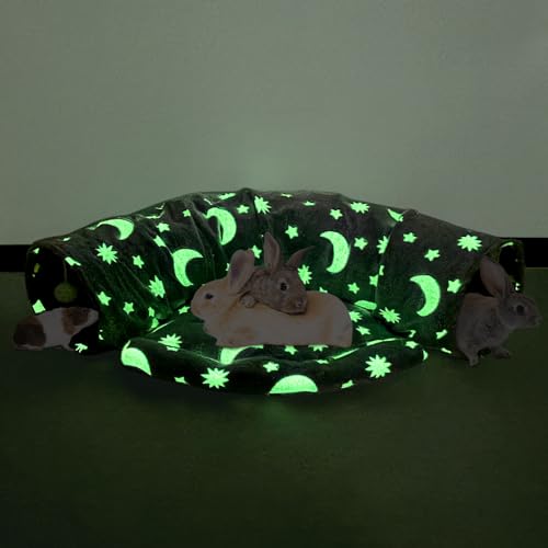 Image of BWOGUE Bunny Tunnel Bed, 2-in-1 Collapsible Tunnel Tubes Toys with Removable Mat Hideout for Cats Kittens Rabbits Guinea Pigs Kitty