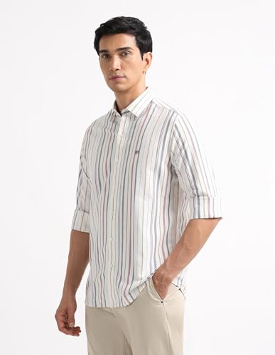 Image of Arrow Sport Blue Casual Shirt ASAEOSH2037