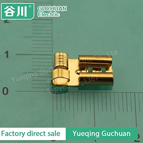 Davitu 6.3mm 250 type chicken feet shape terminal brass crimp terminal DJ6222-D6.3B - (Color: brass color)