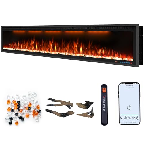 74 Smart Electric Fireplace Insert with App Control