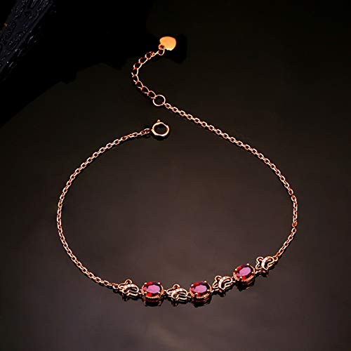 Bracelet papillon or rose 18k et rubis véritable de prestige