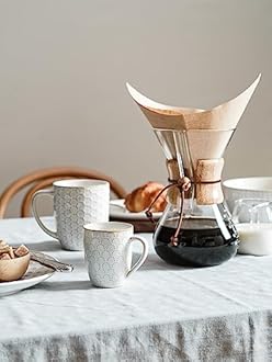 LE TAUCI Coffee Mugs 16 oz,Ceramic Mug Set, Embossment Cups for Latte, Hot Tea, Cappuccino, Mocha, Cocoa, Dishwasher Safe, Suit For Housewarming Wedding- 3.8 inch, Set of 4, Arctic White