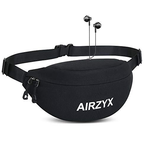 AirZyx Sacs Banane Ville Running Sacs Bananes de Randonnée Homme Femme, Sacs à Dos de Randonnée Sacs de Sport Vélo, Etuis pour Couteaux et Outils de Randonnée (Noir) Cover