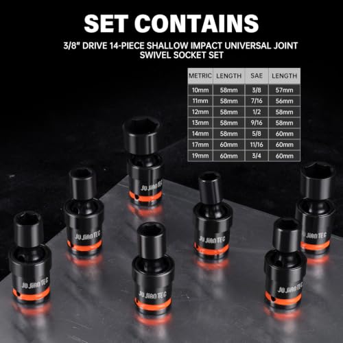 Image of 14-Piece 3 /8 inch Drive Shallow Impact Socket Set