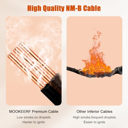 Image of 10 /2 Wire with Ground - 15FT 10 Gauge NM-B Non-Metallic Sheathed Cable 100% Pure Copper 10 AWG 2 Conductor Residential Indoor Wire for Outlets, Switches, Other Loads and Lighting Wiring Projects etc.
